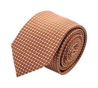 Ungaro - Cravate homme de marque Orange Rouille à motifs carrés