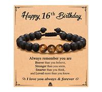 UNGENT THEM Bracelet joyeux anniversaire pour garçons et hommes de 10, 11, 12, 13, 14, 15, 16, 17, 18, 19, 20, 21 ans, idées de cadeaux d'anniversaire pour adolescents et adolescents, 5.5' to 11