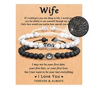 UNGENT THEM Bracelets en 100 langues avec inscription « I Love You » - Cadeau pour un homme, un petit ami, une petite amie, un mari, un amour, une âme sœur, un fiancé - Cadeau d'anniversaire, de