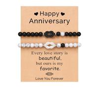 UNGENT THEM Pinky Promise Forever Knot Bracelets pour couples Anniversaire, Noël, Saint-Valentin, cadeaux pour petit ami, petite amie, lui, elle, 6.69inches, Pas de gemme