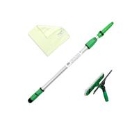 UNGER AK131 Kit de Nettoyage pour vitres 1,25 m (avec raclette pour vitres, Tige d'extension, Chiffons en Microfibre, Nettoyage sans Traces)