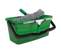 Unger Kit de nettoyage des vitres VITRECO — Seau 18 L, Raclette 35 cm, Lavette microfibre