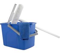 Unger Kit de démarrage de Lavage de fenêtre avec combiné Microfibre 2 en 1, pôle Pliable, Chiffon en Microfibre et Seau