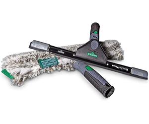 UNGER Kit de démarrage pour le nettoyage des vitres ErgoTec Ninja 2en1 (avec raclette et mouilleur, pour le nettoyage professionnel des vitres / nettoyage du verre) AKN10
