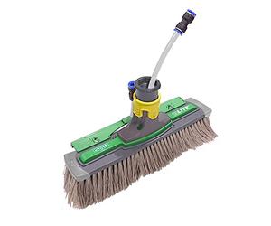 UNGER NLITE Power Brosse complète 41 cm (Non étirable avec tuyau + raccord rapide, tête de brosse pivotante à 180°, brosse avec protection contre les chocs et les bords, nettoyage en eau pure), NUK41