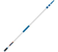 Unger Professional Connect & Clean Rallonge télescopique multifonction de 1,8 à 5,7 m avec pince à pliage rapide, nettoyage de vitres, dépoussiérage, argent