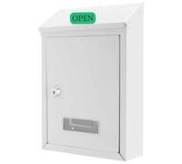 UNGFEI Boîte aux Lettres avec 2 clés et 4 vis - Étanche - Fixation Murale - en métal Blanc avec Fente - Grande boîte aux Lettres pour l'extérieur - 30 x 21,7 x 7 cm