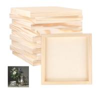 UNGFEI Lot de 10 panneaux de peinture sur bois brut de 20,3 x 20,3 cm pour acrylique, huile, aquarelle, art encaustique