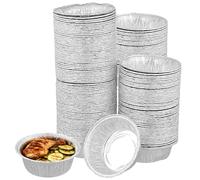 UNGFEI Lot de 125 plaques de cuisson rondes en aluminium de 12,7 cm, plats à tarte en aluminium de 12,7 cm pour la cuisine, le barbecue et les voyages en camping