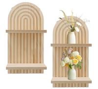 UNGFEI Lot de 2 étagères flottantes en bois pour décoration murale, 40 x 20 x 11 cm, étagère flottante bohème pour salon, salle de bain, décoration murale