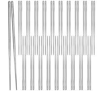 UNGFEI Lot de 20 paires de baguettes antidérapantes en acier inoxydable, passent au lave-vaisselle, pour la maison, la cuisine, le restaurant, le japonais, le chinois, le coréen