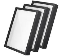UNGFEI Lot de 3 cadres photo 3D A4 pour poser des photos, de l'argile polymère, des billets de voyage, des fleurs séchées (22,7 x 31,5 x 4,5 cm)