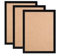 UNGFEI Lot de 3 cadres photo décoratifs en bois - Format A3 - Avec façade en acrylique - Pour la maison, le bureau, la galerie - 40 x 30 cm - Noir