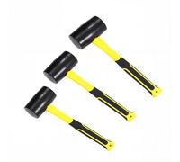 UNGFEI Lot de 3 maillets en caoutchouc pour le camping, maillets en caoutchouc noir pour maçonnerie, dalles de pavage, piquets de tente