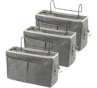 UNGFEI Lot de 3 paniers de rangement gris à suspendre pour dortoir, maison, bureau
