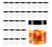 UNGFEI Lot de 30 bocaux en plastique de 250 ml avec couvercles - Conteneurs anti-fuite à large ouverture pour épices de cuisine, céréales, travaux manuels, slime, échantillons de slime