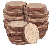 UNGFEI Lot de 40 rondelles de bois naturel de 10 à 11 cm, 1 cm d'épaisseur, disques de bûches en bois brut pour projets d'artisanat et décoration d'intérieur