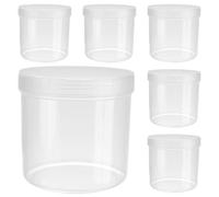 UNGFEI Lot de 6 bocaux de rangement en plastique avec couvercles à vis, 500 ml, conteneurs hermétiques transparents pour cuisine, garde-manger, organisation