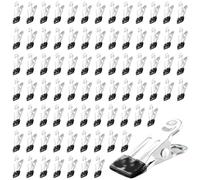 UNGFEI Lot de 80 Pinces à Linge antidérapantes en Acier Inoxydable avec Bouche en PVC pour Corde à Linge, 5,5 x 2,3 x 2,3 cm, Noir