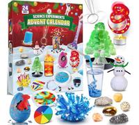 UNGLINGA Expériences Calendrier de l'Avent 2026 pour enfants - 24 jouets quotidiens - Boîte d'expérimentation - Chimie - Cristaux - Pierre précieuse - Compte à rebours jusqu'au calendrier de Noël