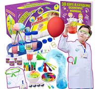 UNGLINGA Kit Scientifique pour Enfants 30 Experiences Scientifiques avec Manteau de Laboratoire Jeu de rôle Jouet éducatif pour garçons et Filles Cadeaux d'anniversaire de Noël