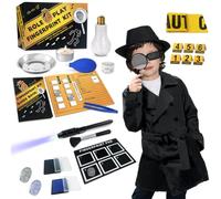 UNGLINGA Kits de détective espionnage pour Enfants Tenue de détective enquête sur Les Empreintes digitales Jeu de rôle Habiller Science Jouets Costume Ensemble d'identification d'agent Secret garçons