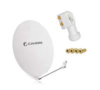 UNGROL Antenne Parabolique Satellite Fibre Composite Blanche SMC 80cm + LNB Twin 4K