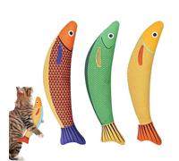 Ungtyb 3 Pack Catnip Fish Toys, Interactive Crinkle Sound Plush Toy for Cats and Kittens, Fun Pet Play Set for Chewing, Teeth Cleaning, Indoor and Outdoor Playtime, 9,45 x 1,97 x 1,97 pouces