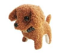 Ungtyb Adorable Design Barking Dog Toy, Interactive Electronic Pet Plush Toy, Realistic Animal Companion Toys, Plush Puppy Toy for Kids, Present, Indoor, Outdoor, White, Brown, Dark Brown Color