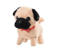 Ungtyb Adorable Design Barking Dog Toy, Interactive Electronic Pet Plush Toy, Realistic Animal Companion Toys, Plush Puppy Toy for Kids, Present, Indoor, Outdoor, White, Brown, Dark Brown Color