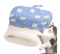 Ungtyb Adorable Design Cat Sleeping Bag, Plush Cat Warm Bed, Semi Enclosed Cat Bed, Decorative Cat Bed 35x30x6cm for Winter, Cold Weather, Home, Living Room, Bedroom, Pink, Blue Color
