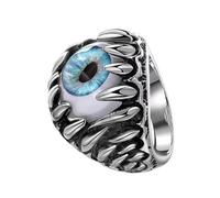 Ungtyb Alloy Punk Eye Ring, Gothic Statement Jewelry, Ergonomic Finger Fit, Mysterious Fashion Accessory, Bold Style for Women Men Teens Adults Friends Celebrations Events 9g, riferimento alla