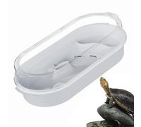 Ungtyb Aquatic Turtle Tank, Clear Reptile Habitat, Spacious Transparent, Baby Tortoise Enclosure, Multifunctional Basking Ideal for Crayfish, 13,78 x 7,87 x 5,91 in