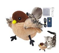Ungtyb Automatic Chirping Cat Toys, Realistic Feather Toys, Soft Plush Cat Toys with Sound, Catnip Bird Toy 8 cm for All Breeds of Cats, Indoor, Outdoor, Present, Multicolore