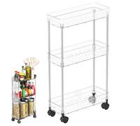 Ungtyb Bathroom Rolling Cart, Multi-Tier Organizer with Wheels, Adorable Space-Saving Storage for Bathroom, Kitchen and Living Room, Mobile Utility Shelf, 1 Piece