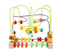 Ungtyb Bead Maze Toy for Babies, Colorful Wooden Roller Coaster, Interactive Educational Activity Toy, Early Learning Bead trackers, Child Center Learning Game for Boys and Girls, 8.66x5.51x8.07in