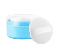 Ungtyb Body Powder Puff and Container, Children Talcum Storage Box, Baby Cosmetic Powder Puff and Case, Portable for Home and Travel, 3.54x3.54x2.36in