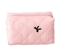 Ungtyb Bow Toiletry Bag, Grand organisateur de maquillage esthétique, Portable Cosmetic Pouch, Waterproof Travel Skin Care Storage Case, Multi Use Zippered Purse for Beauty, Workplace, rose, Fare