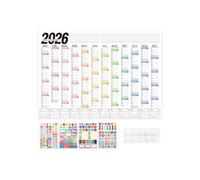 Ungtyb Calendar for Wall - 2026 Yearly Organizer Schedule Chart | Large Family Wall Calendar Planner, Easy-to-Read Monthly Date Chart for School Office Dorm Home Kitchen Classroom Teachers Students