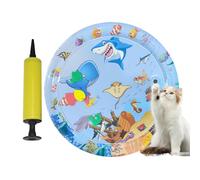 Ungtyb Cat Water Mat, Toy Pad with Animal Design, Inflatable Cooling Artifact, Thickened Splash, Play Pool for Pets, Summer Enrichment Fun Indoor Outdoor Use, 25,59 x 21,65 Inches