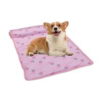 Ungtyb Cooling Dog Bed Foldable Washable Pet Cooling Mat Breathable Ice Pad Cushion with Pillow Keeps Pets Cool and Comfortable Cute Sleeping Pad for Puppies Kittens and Dogs