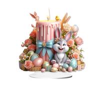 Ungtyb Desktop Decoration, Home Decor, Acrylic Bunny Farmhouse Easter, Decorative Spring Indoor Acrylic Sign, Tabletop Decoration for Shelf, Holiday, Outdoor, 20 x 18 cm