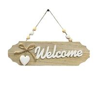 Ungtyb Farmhouse Welcome Sign, Wooden Board Wall Decor, Decorative Home Letter Design, Rustic Entrance Ornament for Living Room, Porch, and Entryway, 10,16 x 0,31 x 3,15 in