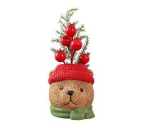 Ungtyb Flower Pot - Christmas Plant Decorations | Festive Tabletop Decoration with Realistic Greenery Strong Weather Resistant Design, for Home, Desk, Mantel, Party, and Winter Holiday Décor