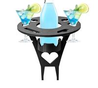 Ungtyb Folding Picnic Table - Lightweight Outdoor Desk with Cup Holder Portable Wine Table | Aluminum Frame Compact Surfaces for Park Beach Lawn Garden Patio BBQ Camping Outdoor Gathering