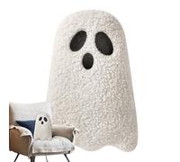 Ungtyb Ghost Pillow 2 Pieces Halloween Stuffed Plush Pillow, Soft Huggable Doll Decorations, Boys Girls, Birthday Party Holiday Bedroom Sofa Bed Decor, 30 x 20 cm Blanc