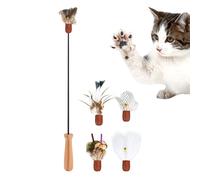 Ungtyb Interactive Cat Toy - Adjustables Telescoping Teaser Rod | Softed Kitten and Cat Toys for Pets, Home, Indoor, Outdoors, Birthday, Daily Play, Exercise, Ground Fun