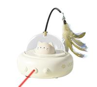 Ungtyb Interactive Cat Toy, Rotating Feather Teaser, Rechargeable Pet Exerciser, Automatic Hunting Game, USB Charging for Kitten Playtime, 11 x 11,5 x 28 cm Light Brown Pink
