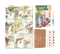 Ungtyb Kit Aquarelle de Voyage,Cahier d'Aquarelle pour Débutant | Coffret entraînement peinture adultes | pour artistes, adultes, débutants, famille, bureau, voyage, croquis, extérieur