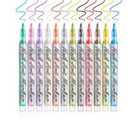 Ungtyb Marqueurs À Ongles - 12 Pièces d'Outils à Ongles à Pointe Fine avec Longue Durée | Stylos à Peinture pour Pointillage et Lignage | Pour Maison, Salon, Manucure, Décoration, Tracé, Dessin